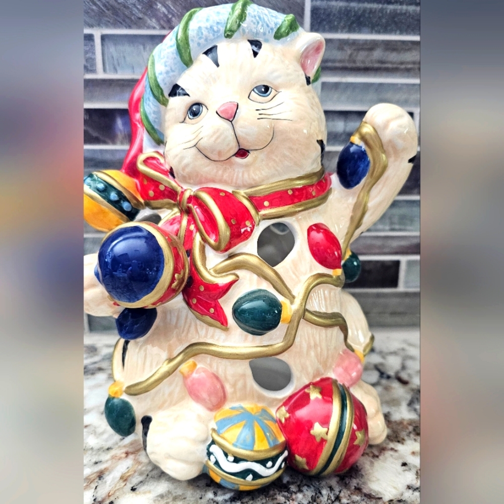 Christmas Cat Tea Light Holder